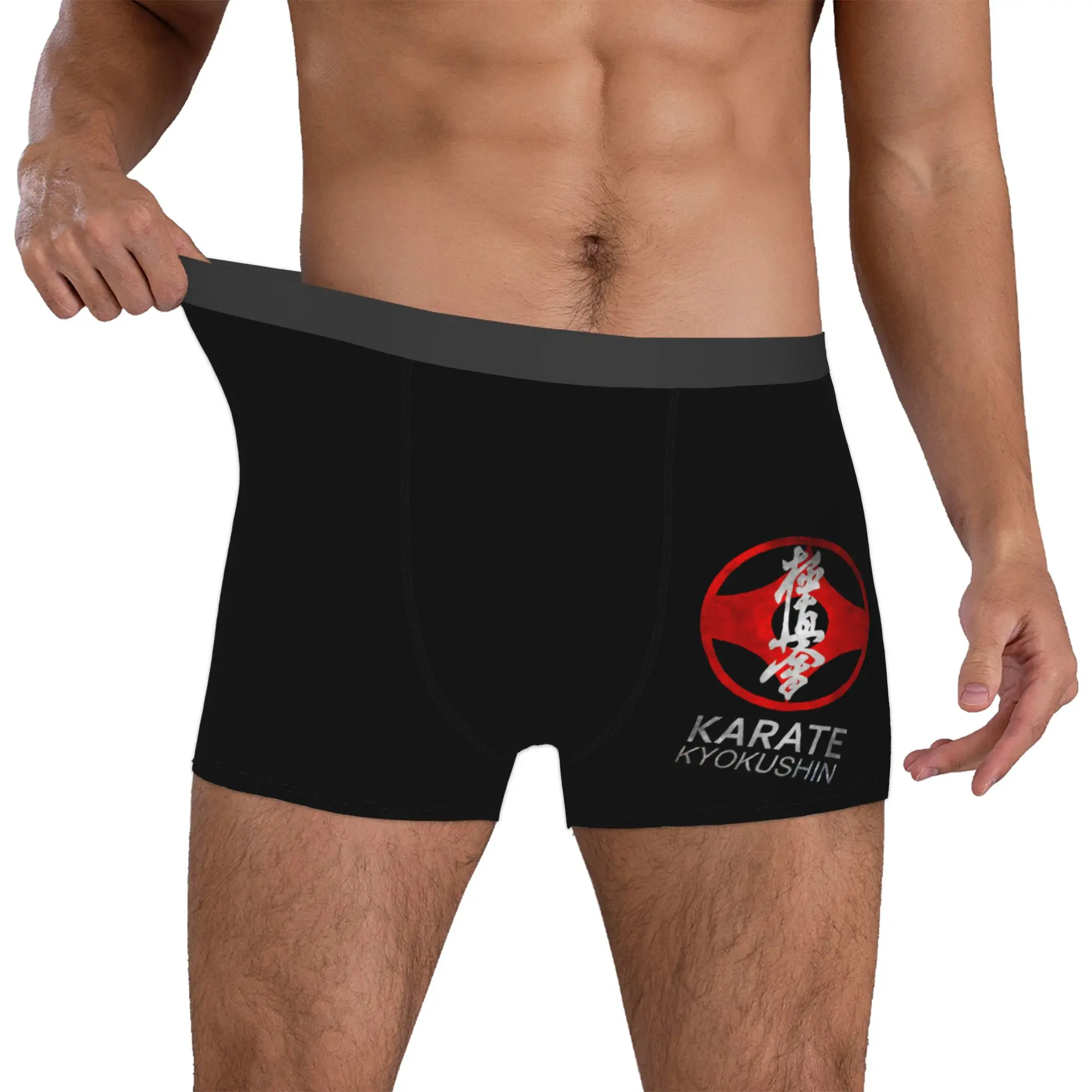 Custom Male Fashion Karate Kyokushin Underwear Martial Arts Boxer Briefs Stretch Shorts Panties Underpants