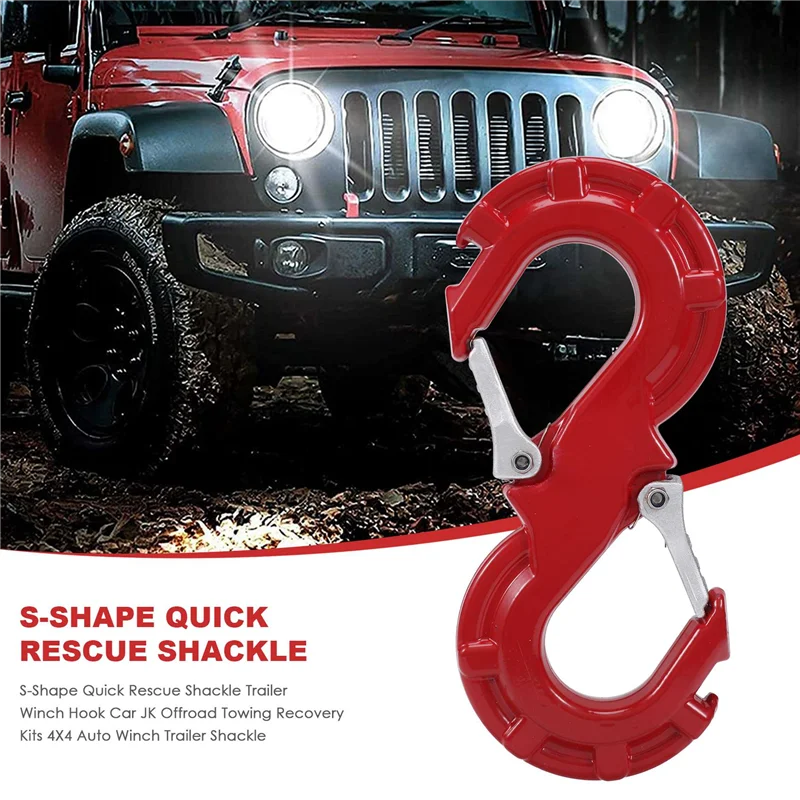 

H5-S-Shape Quick Rescue Shackle Trailer Winch Hook Car JK Offroad Towing Recovery Kits 4X4 Auto Winch Trailer Shackle