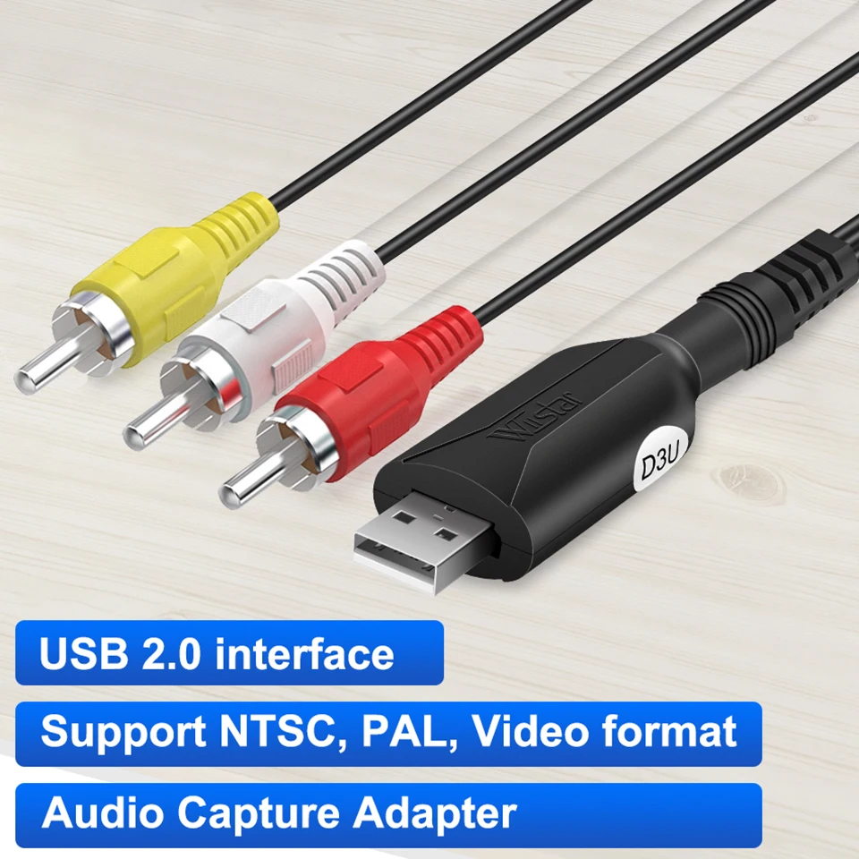 USB Audio Capture Card Convert CD Tape old Analog Music  Analog Audio Card to Digital for Mac  Windows 8/7 live streaming  vhs