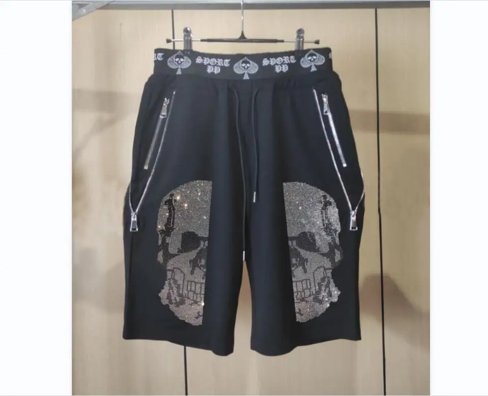 New cotton Casual shorts men summer fashion Casual shorts Rhinestone brand designer shorts