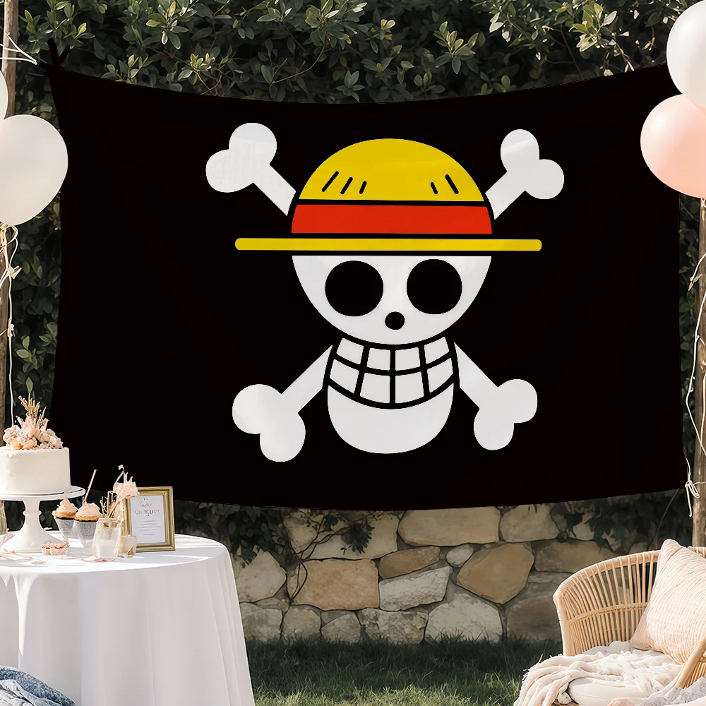 Anime O-ONE P-PIECE Jolly Roger flag Custom Camping Garden Decor Party Backdrops Wall Art Family Gifts