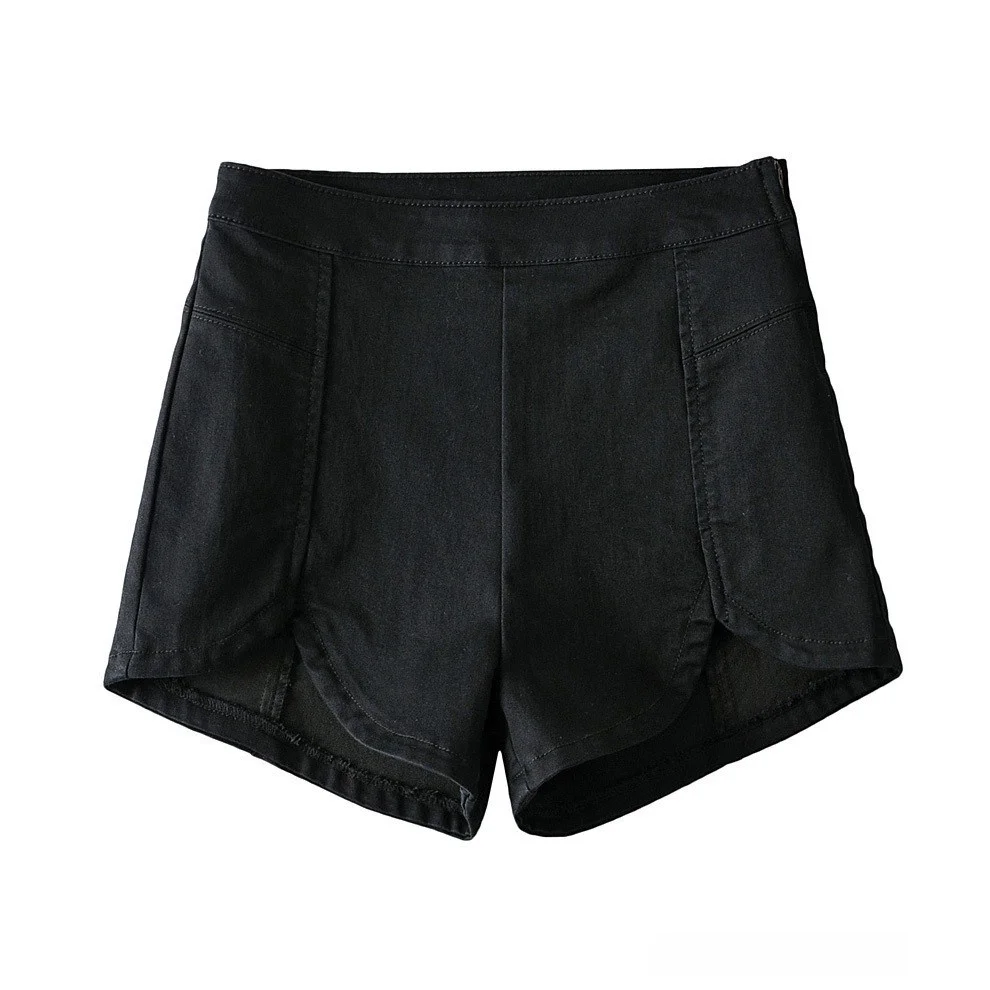 Retro American High Waist Elastic Denim orts Women's Slimming Butt Sexy Splicing Super ort Hot Pants Cotton Stretch Fabric