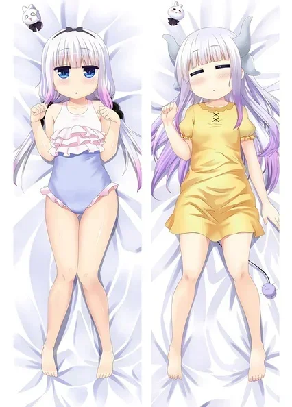 Anime Kobayashi-san Chi No Maid Dragon Dakimakura Pillow Case Miss Kobayashi's Dragon Maid Kanna Kamui Full Body Pillowcase