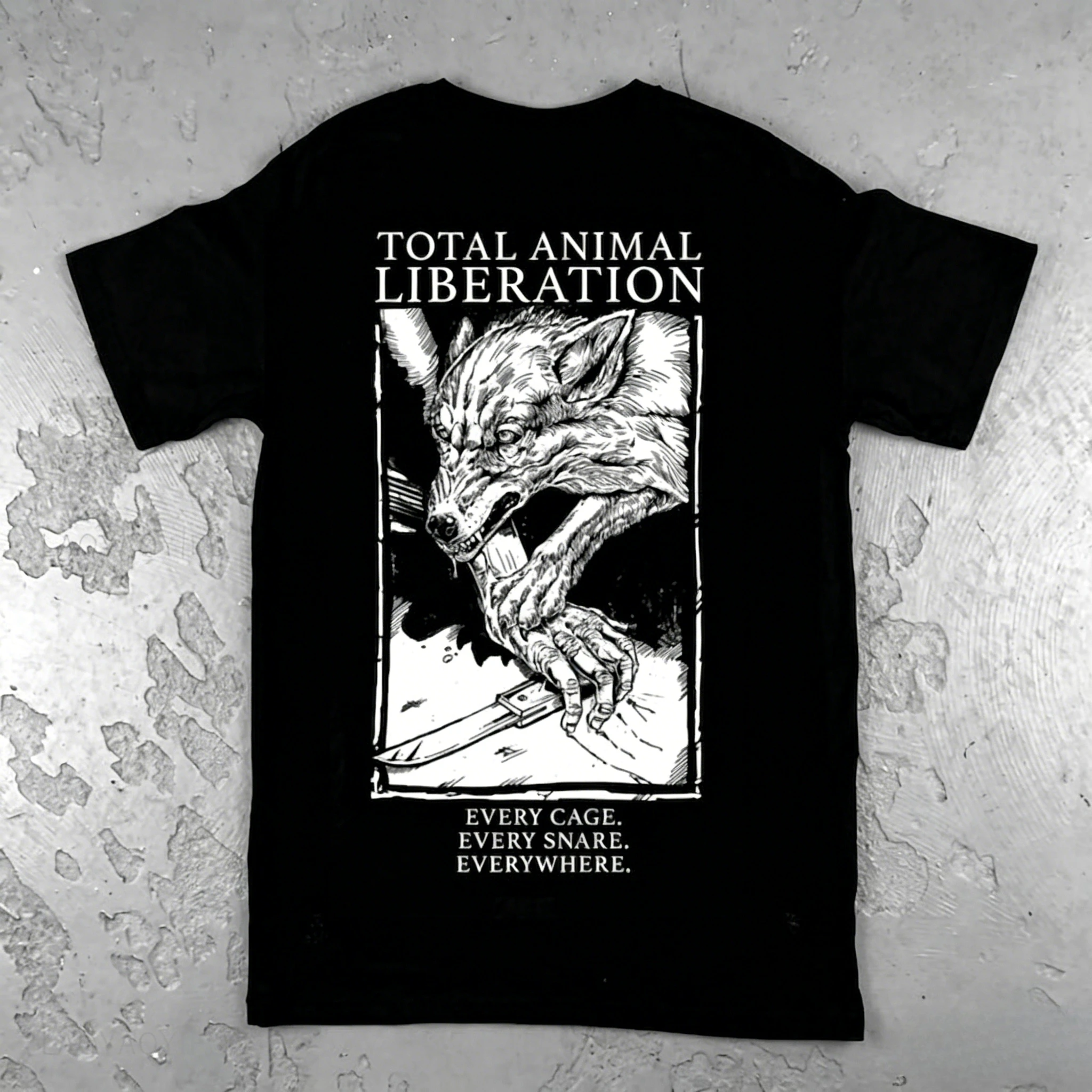 Total Animal Liberation Vegan Animal Rights T Shirt Punk Style Men Women Backprint T Shirt Harajuku 2026 Summer Hot Sale Tops