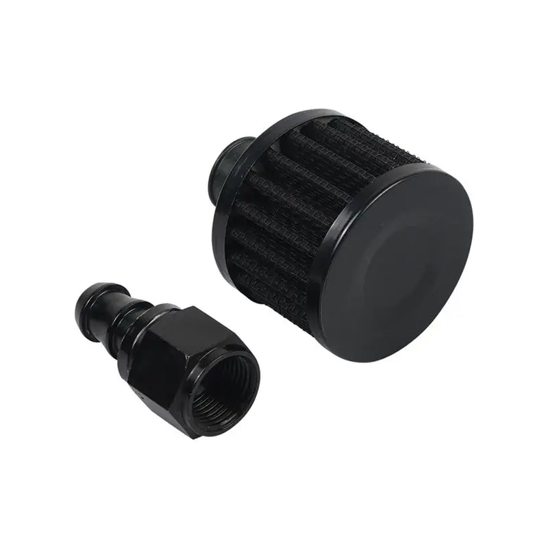 A96E-Push End Universal 12Mm Small Motorcycle Cold Air Intake Filter Kit Crank Case Vent Cover Breather Straight AN8