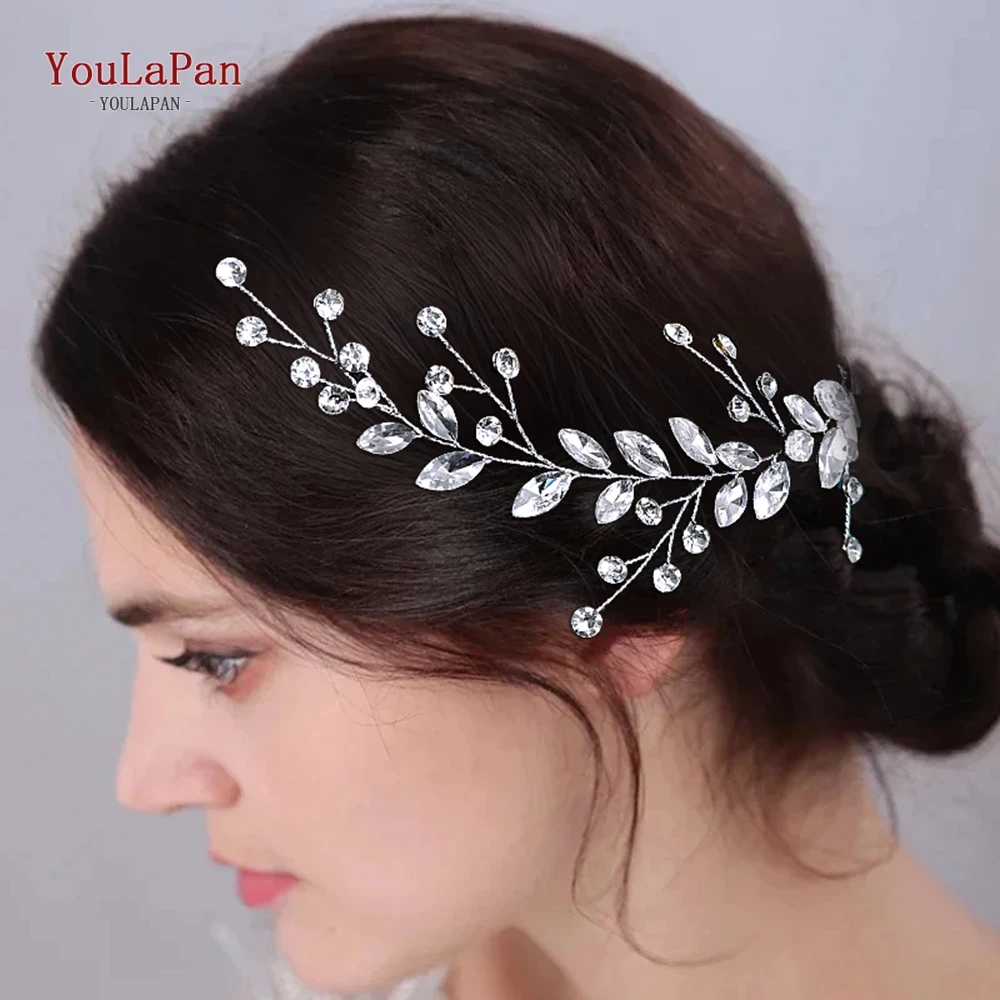 

YouLaPan Bridal Rhinestones Headband Wedding Headpiece Women Simplicity Hair Accessories Banquet Party Hair Band Headdress HP909