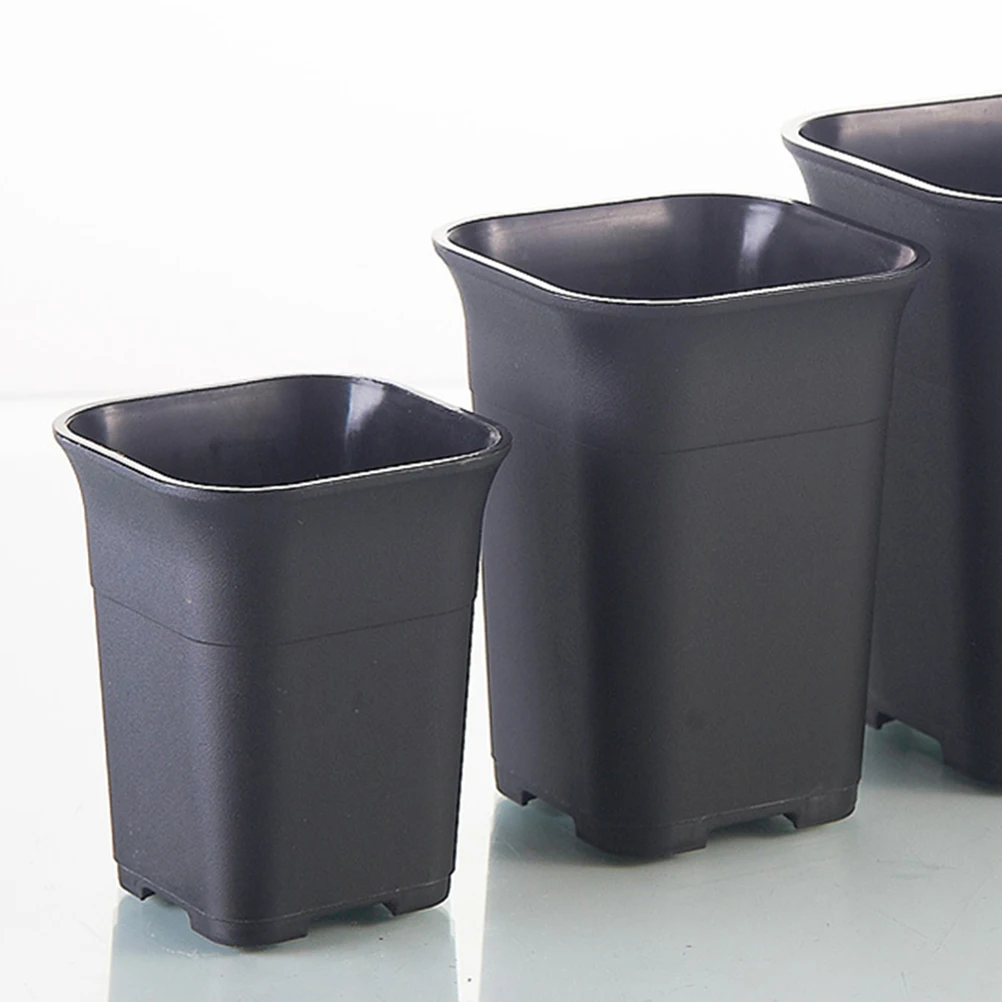 

10 Pcs Plastic Flowerpot Succulent Basin Nursery Pot Plants Container Square Rectangle Planter Drainage Holes Side Slits