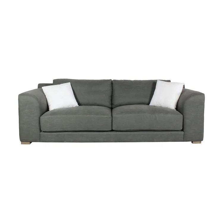 ODM Shayne Superb Customize Furniture Grey And White Couch Luxury Fabric Sectional 2 Seater Sofa In China