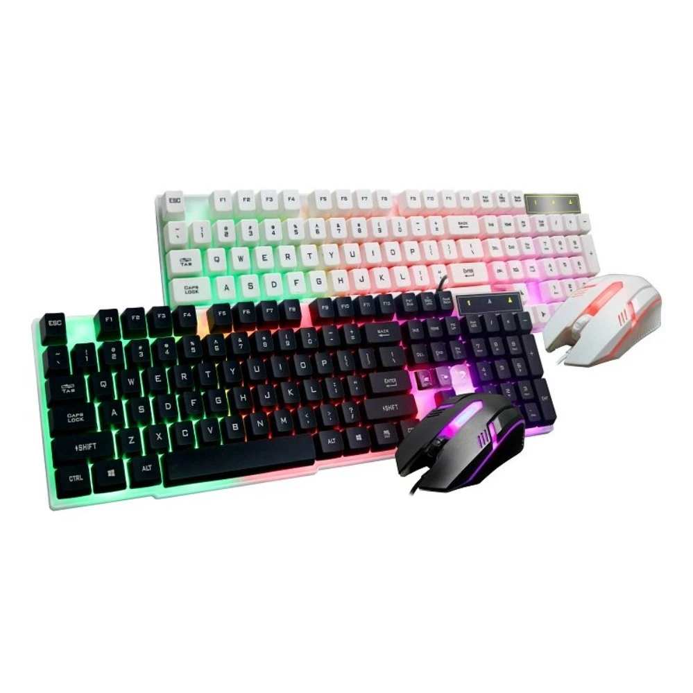 Color Backlit Gaming Keyboard Mouse Combo 832 For Leidikai USB Internet Cafe Office Wired Kit (002)
