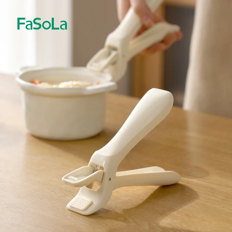 FaSoLa Hot Plate Gripper Clips Holder Tongs For Moving Hot Plate Bowls Pizza Pan Air Fryer Microwave Oven