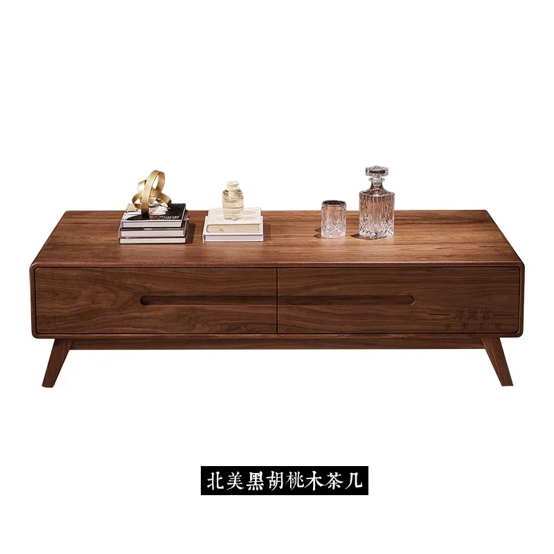 13North American black walnut solid wood coffee table Nordic living room Italian minimalist light luxury