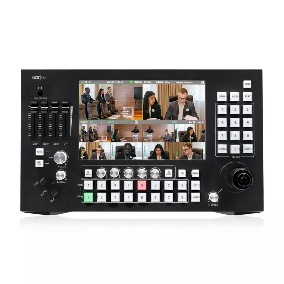 Zoomking ndi broadcast broadcast camera hdmii video mixer 8 channel wirh preview live broadcast equipment NDI video switcher