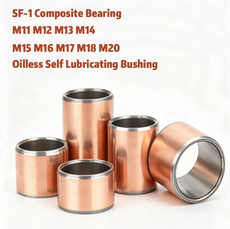 SF1 Steel Backed Composite Bushing DU Oilless Self Lubricating Plain Bearing Sleeve M11 M12 M13 M14 M15 M16 M17 M18 M20 OD13-24m