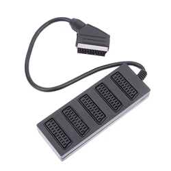 21 Pin Scart 5 Way Splitter 21p Scart Male To 5 Female Adapter Connector 5 Road Scart One Divide Into Five Cable Line