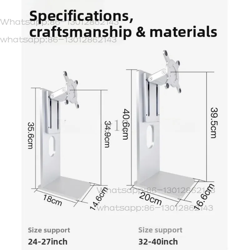 CNC Aluminum Rotatable Monitor Lift Bracket, 24-40 Inch Screen Support Stand Max 10KG VESA 100*100