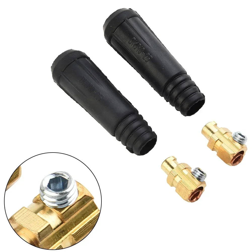 

Accessories New Parts Useful Welding Cable connector TIG 2pcs Adaptor Black Cutting DKJ10-25 Joint Pair Plasma