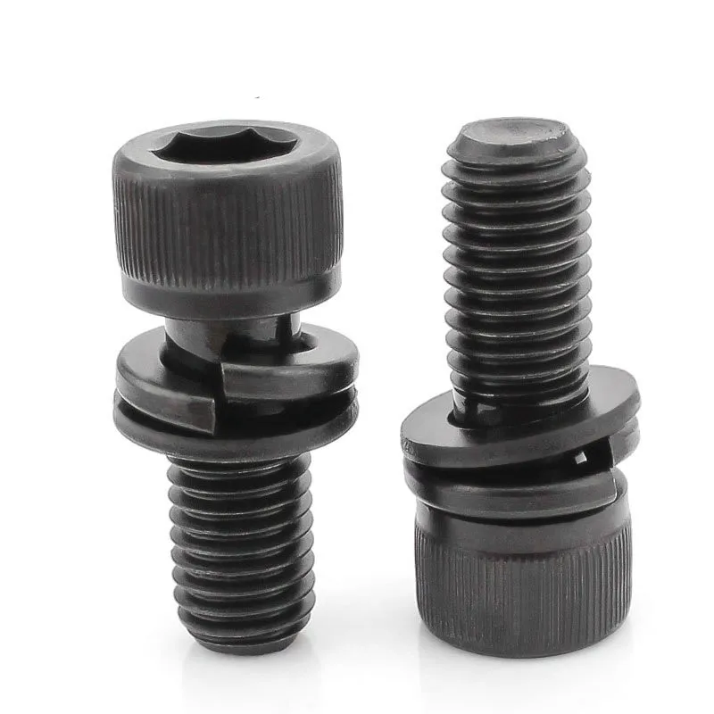 Grade 12.9  Metric Three Combination Thread M3~M12 Hex Socket Head Cap Screw with Washer Three Sem Screw