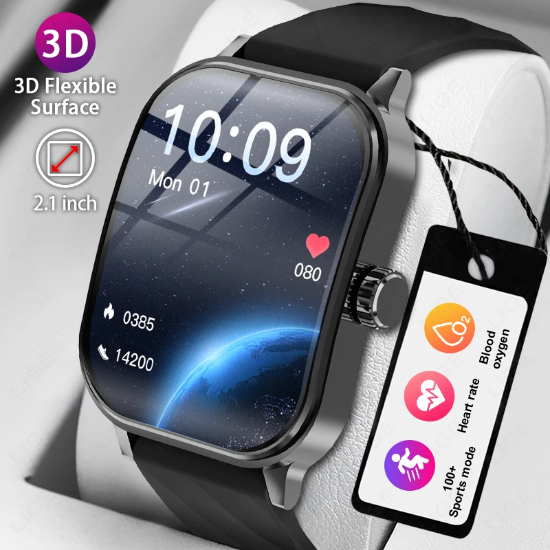 

LIGE Smart Watch Men 3D Screen Bluetooth Call Heart Rate Sport Fitness Women's Health Bracelet For Xiaomi 2.1'' Lady Smartwatch