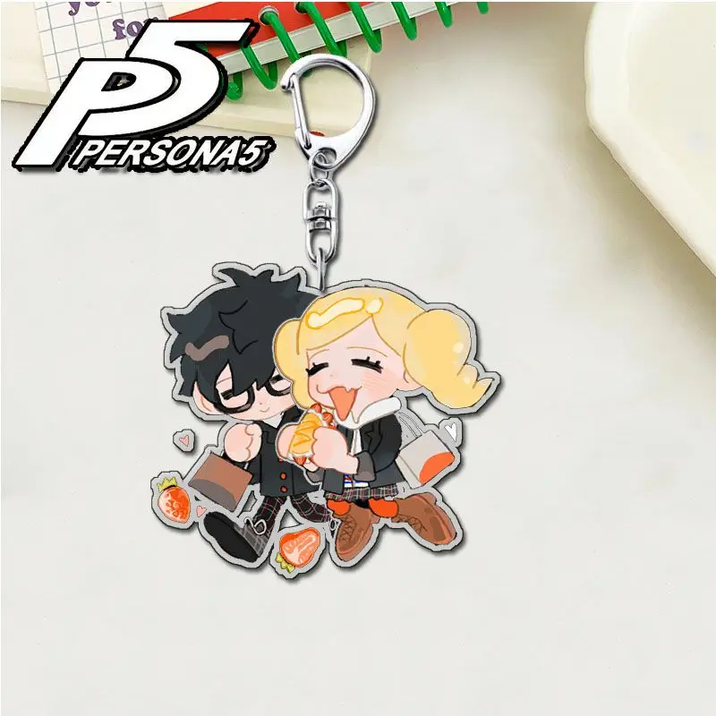 Persona Anime Keychain Women Amamiya Ren Yuuki Makoto Acrylic Key Chain Man Key Ring Cute Accessories Bag Pendant Ornament Gift