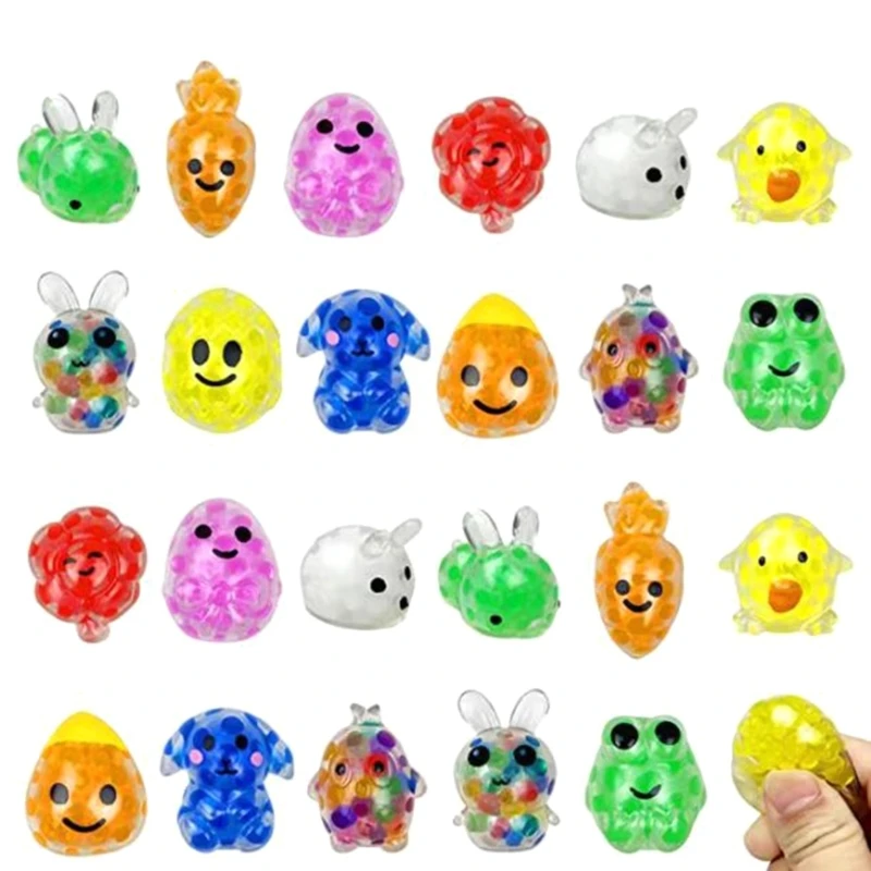 Stress Relief Toy for Hand Squeeze Bead Ball Toy Ball Animal Grape Ball Pinch Toy Holiday Goodie Bag Filler