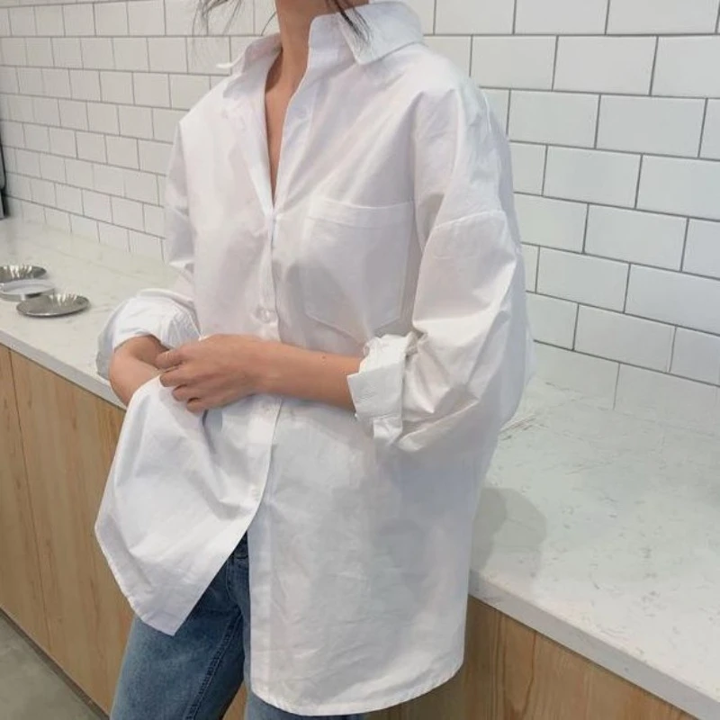 

Fashion Loose Long Sleeved Blouse Shirt for Women Autumn Harajuku Tops Camisas Casual Cotton Blouses Shirts Woman Clothes Blusas