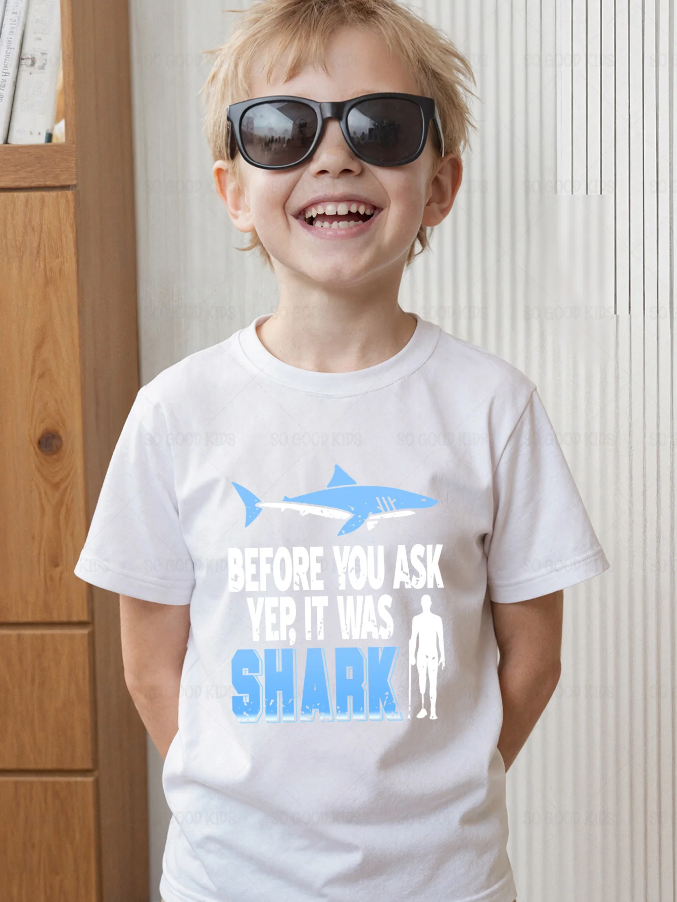Before You Ask Yep It Was Shark Funny Shark Humor Graphic Kids T Shirt Boys Girls Family Matching Summer Crew Neck Casual Tee