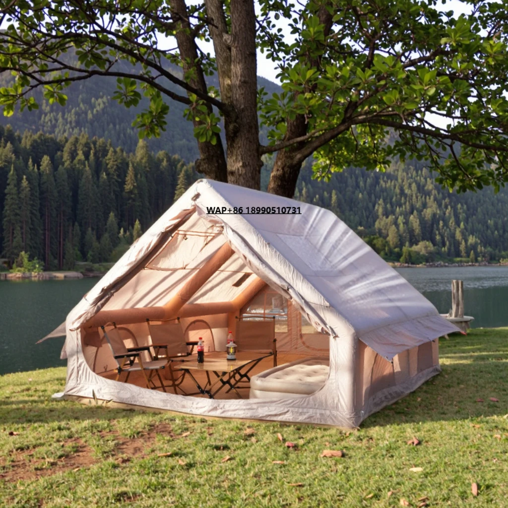 

Outdoor Camping Year-Round Inflatable Tent with Thick Waterproof Oxford 12 Flat Rain-Proof Design for Overnight Use