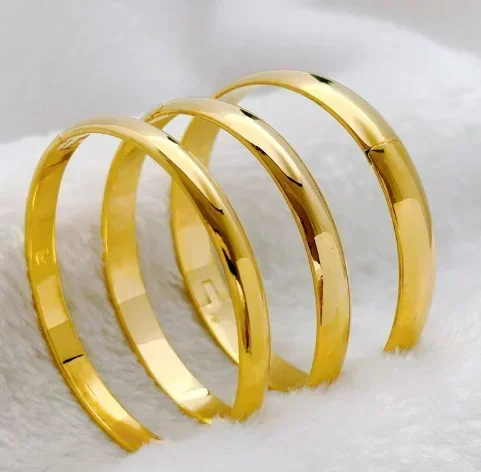 

18-каратные нераздельные браслеты для женщин au750, ювелирный браслет-манжета