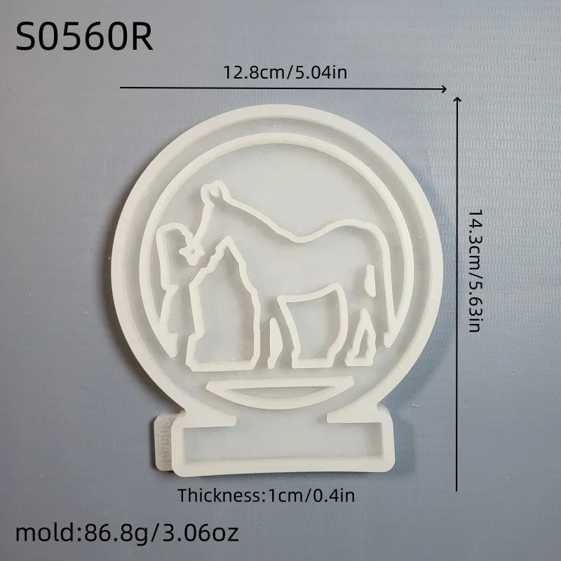 Girl in the Circle Feeding Horse Insert Candle Base Silicone Mold DIY Decoration Gypsum Resin Epoxy Mold Home Decoration Storage