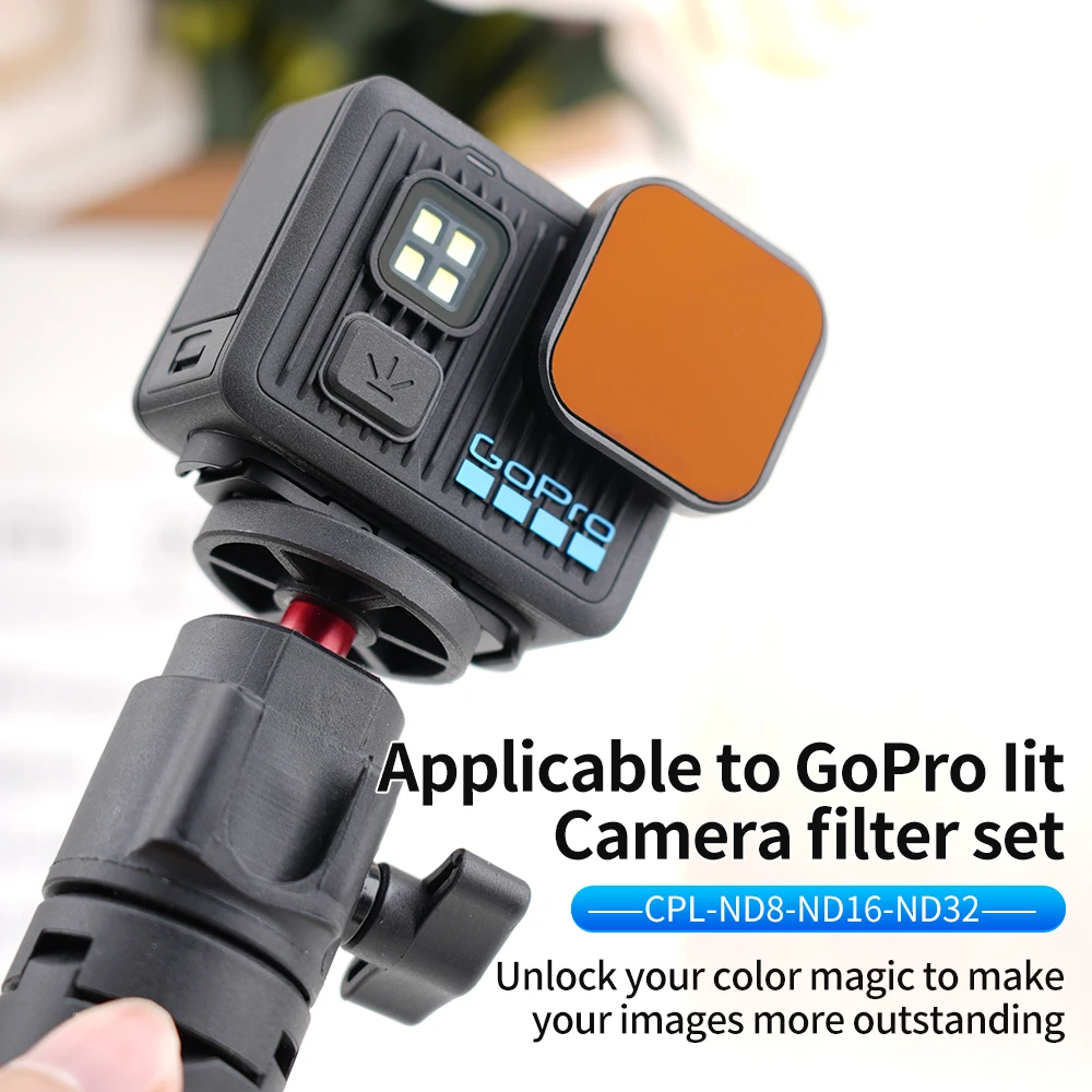 For GoPro Lit Filter ND8 Dimming UV Lens Protective Lens CPL Starlight Quick Installation Camera Accessories