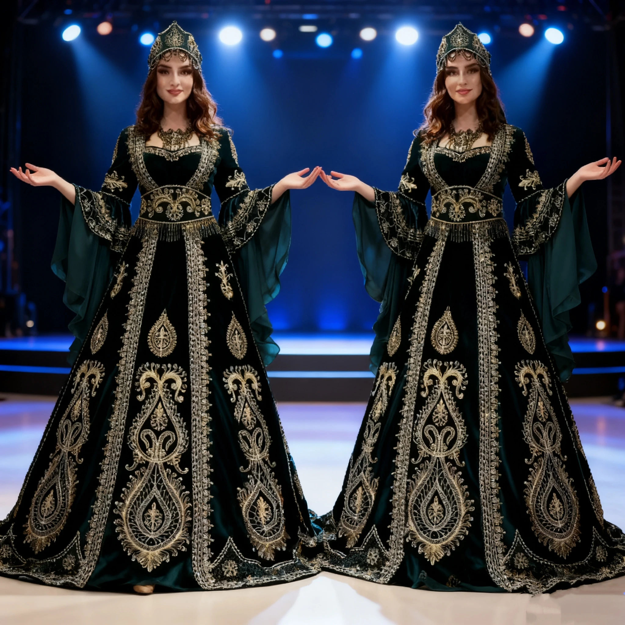 Hunter Green Middle Eastern Wedding Dress with Long Sleeve Placket Luxury Beaded Applique Marocca Robe Arabian Bridal Customised