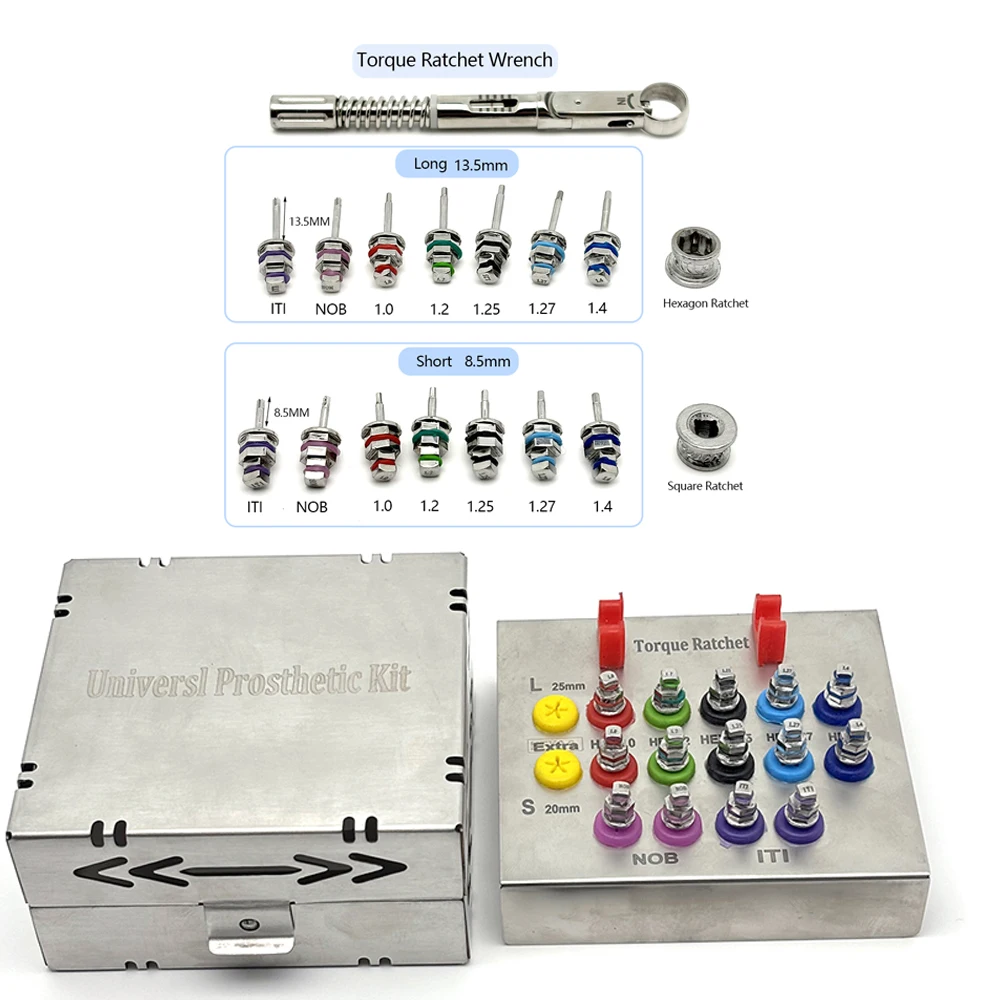 Dental Implant Torque Kit Screwdriver Wrench Prosthetic Restoration Ratchet Dentistry  Universal  Implantology Prosthetic Tools