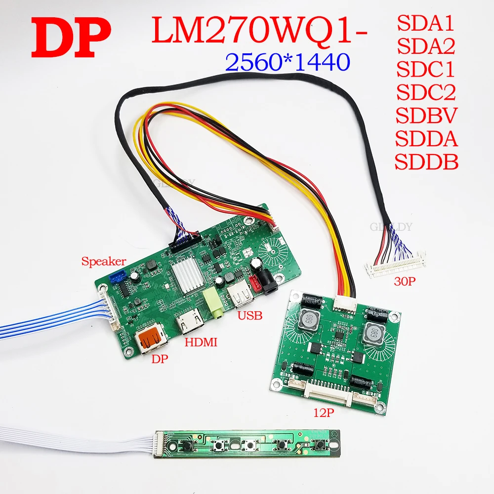 LM270WQ1-SDC2 Controller Board Kit For iMac 2560X1440 LED 30Pins LM270WQ1(SD)(A2) Driver Board LCD Screen DIY DP+HDMI+USB+Audio