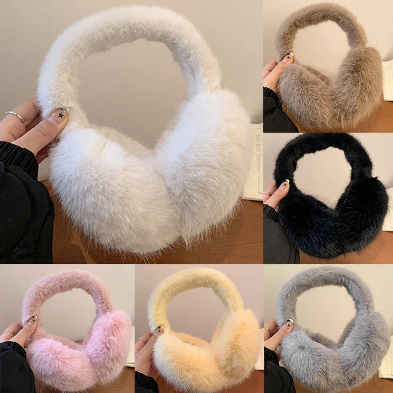 Fashion Soft Faux Fur Ear Warmer Winter Earmuffs For Women Men Solid Color Earflap Outdoor Cold Protection Ear-Muffs Ear Cover