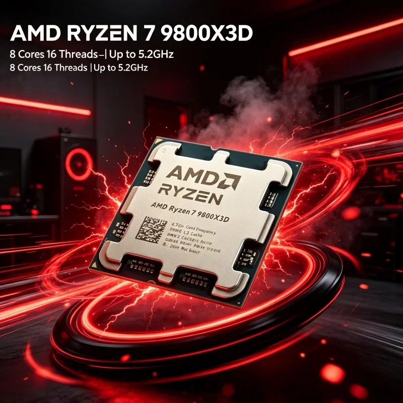 AMD Ryzen 7 9800X3D Future-Proof Gaming CPU 8 Core 16 Thread 96MB L3 Cache 5.2GHz AM5 Socket DDR5 4NM Desktop Processor