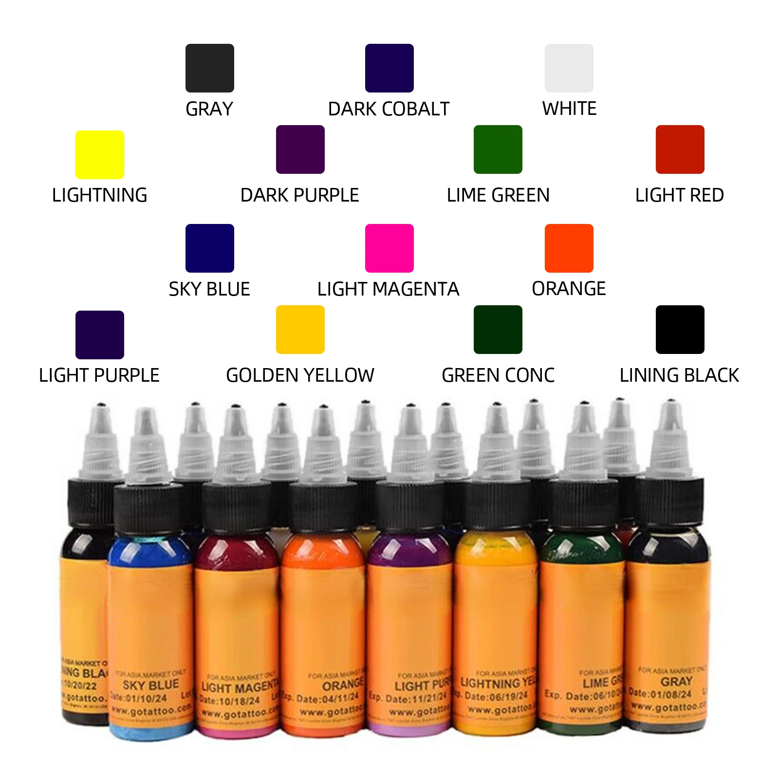 30ml 14Color Mixing Tattoo Ink Permanent Makeup Tattoo Paint Body Art Natural Plant Permanent Pigment Tattoo Ink Set Supplies 1p