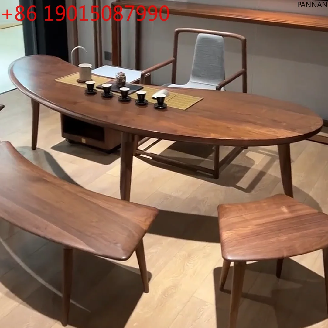 

Новый китайский чайный столик специальной формы из черного ореха, стул династии Сун, эстетический дизайн, чайный столик для чайной комнаты