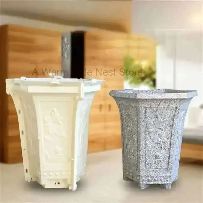 European Cement Flower Pot Mold Reusable Homemade Pot Tall Orchid Pot Concrete Cast-in-place Bonsai Plastic Construction Mold