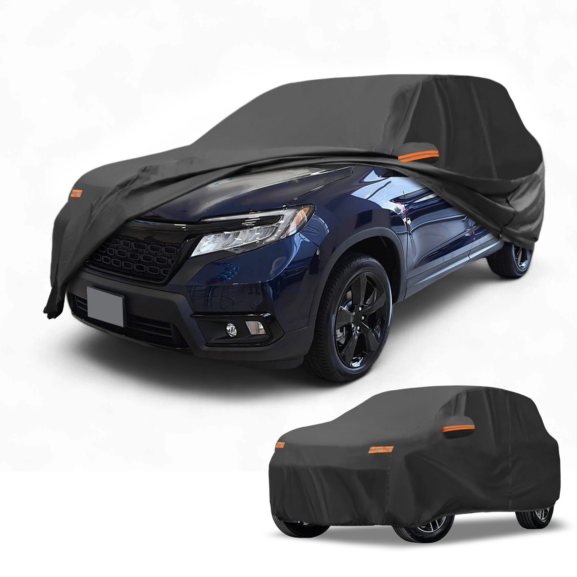 

UXCELL Car Cover Waterproof All Weather Protection Full Exterior Cover for Honda Passport 190T-PU with Reflective Strips