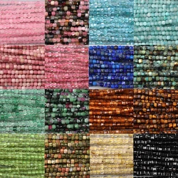 Square Shape 2-3mm Natural Semi-precious Stone Crystal Beads Faceted Spacer Cube Beads Charms For DIY Jewelry Making