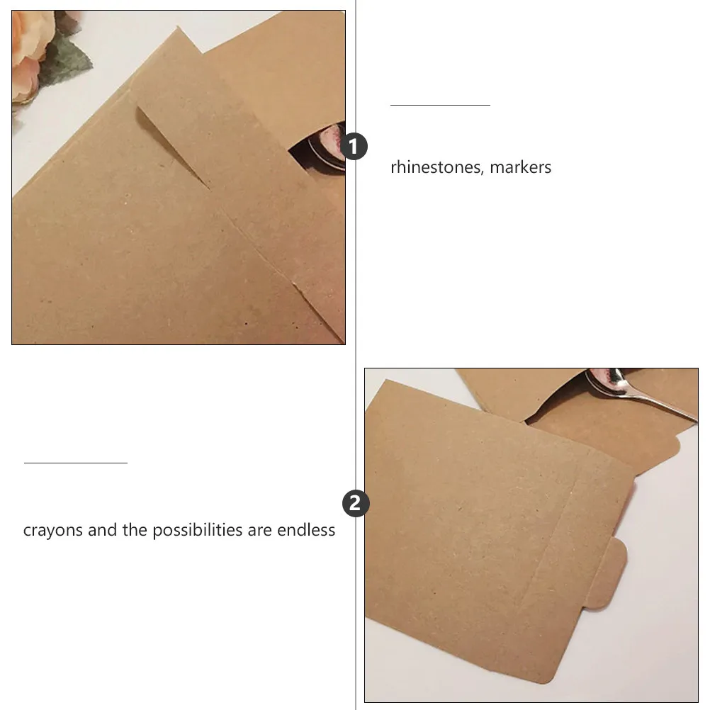 1Set 50 Brown Paper Bags Kraft Paper Cd File Pouch Multi-Use Envelope Holder Document Card Gift File Envelope Pouch view 2