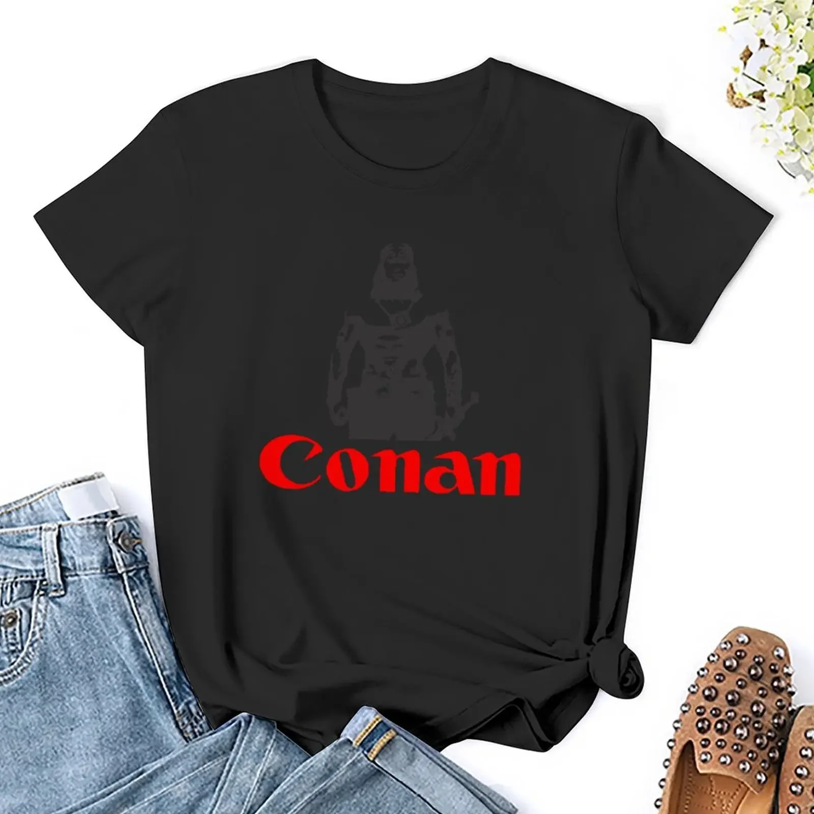 Conan, the barbarian T-shirt summer top Short sleeve tee plus size tops luxury designer clothing Women