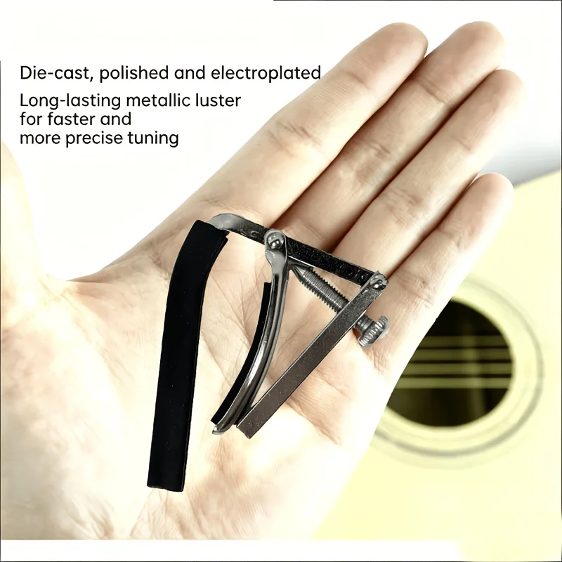 Universal Quick‑Change Pitch Tuning Clamp Metal Adjustable Capo for Folk Acoustic Guitar Instrument Use