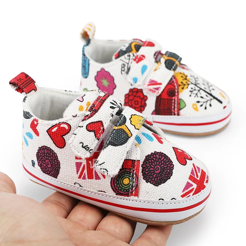 0-1Y Printed Baby Shoes Boy Girls Newborn Infant Prewalkers Toddler Casual Soft Sole Crib Moccasins Shoes Non-slip First Walkers