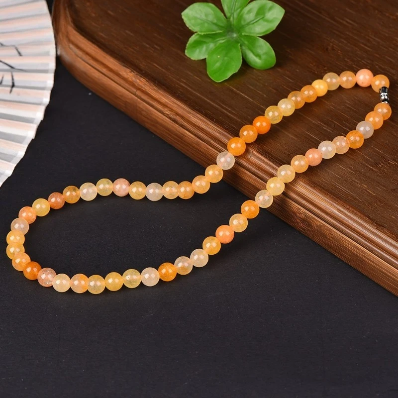 

New Natural Boutique Gold Silk Jade Necklace, Classic Fashion Versatile Jewelry