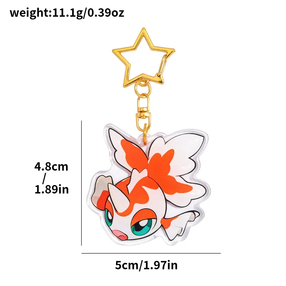 10 قطع من قلادة الأكريليك ذات طابع بوكيمون، مصممة بـ "بوكيمون من النوع النار/المنوع الأحمر" كعنصر أساسي، تتميز بشكل لطيف #6