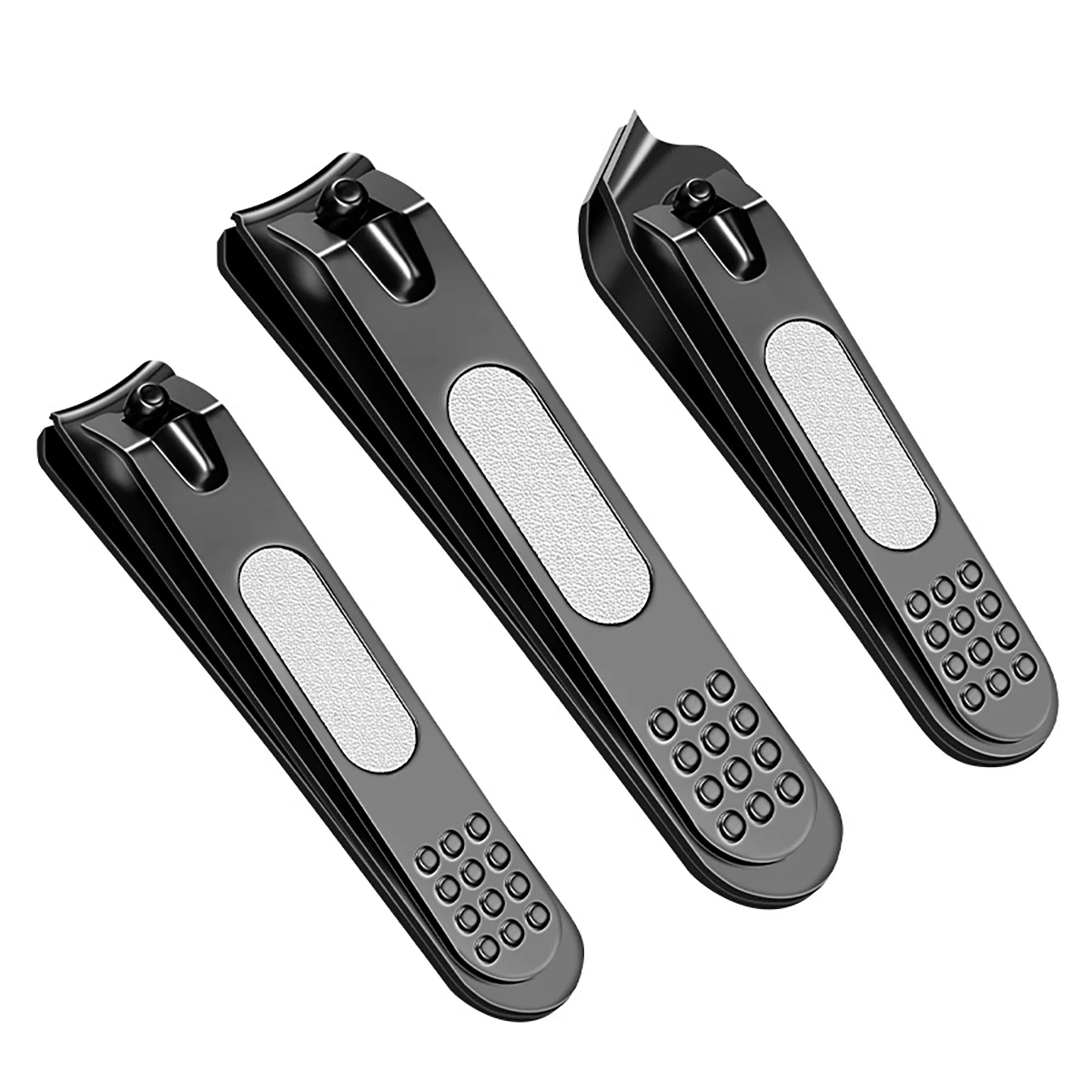 3pcs Stainless Steel Black Nail Clippers Multi-style Nail Cutters For Manicure Professional Reusable Fingernail Trimming Tools