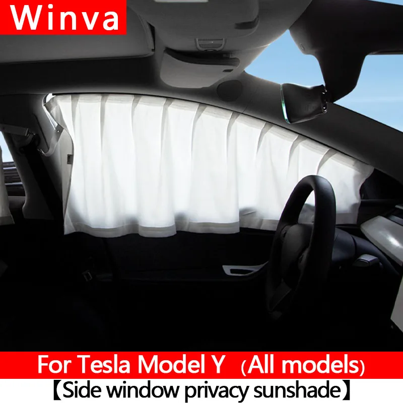 

For Tesla Model Y 2020-2025 ice crystals Side Window Privacy Trim Sunshade Car Front Rear Windshield Blind Cover Sun Shade