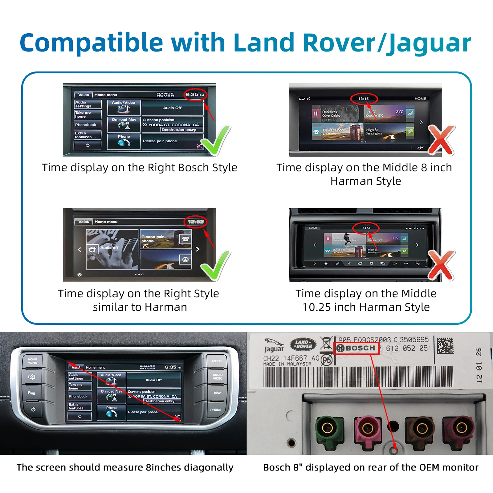 Ezonetronics Screen Upgrade Decoder Box muItimedia interface CarPlay Android auto Retrofit Kit for JAGUAR/Land/XE/XF/Discovery 4