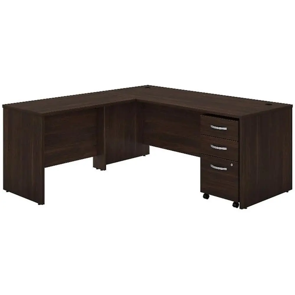 

Bush Businurniture Studio C L Shaped Desk with Mobile ile Cabinet and Return, 72W x 30D, Black Walnut